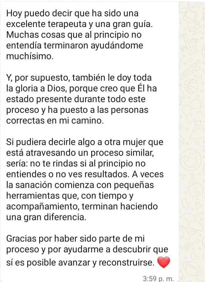 Testimonio de una consultante 3 de 6