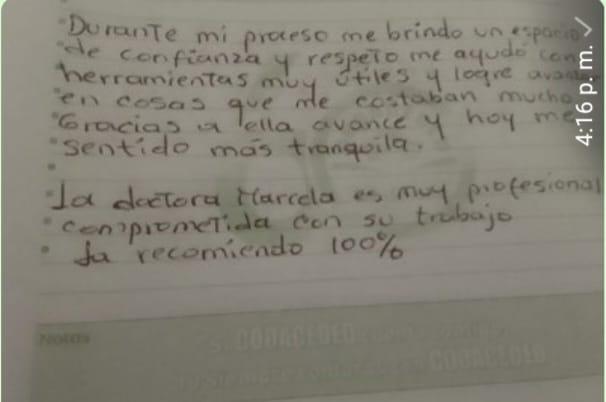 Testimonio de una consultante 6 de 6